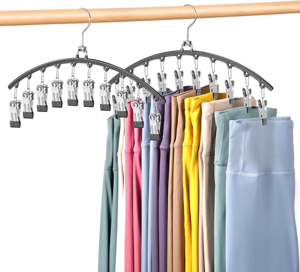 2 Pack Legging Organizer Closet Organizers and Storage, Pants Hangers Space Saving with 10 Clips, Multi-Function Clothes Hangers Shell Star Creations