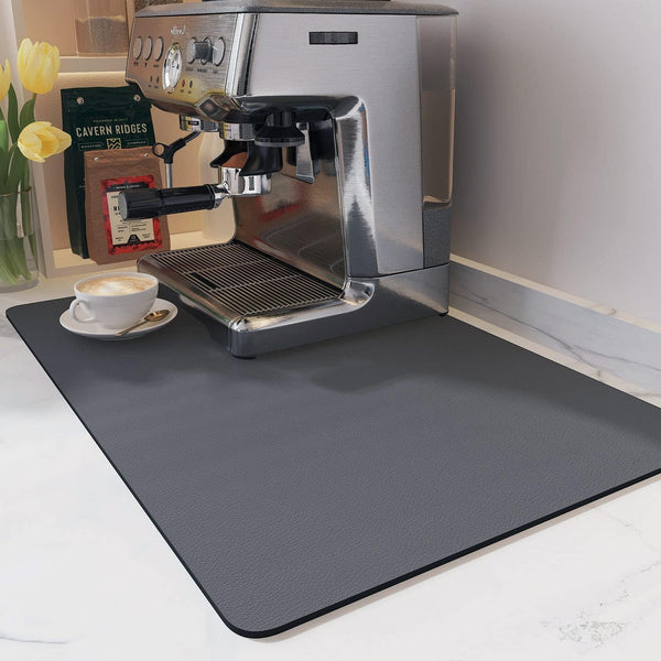 Dish Drying Mats for Kitchen Counter Coffee Mat Under Sink Mats for Kitchen(Dark Grey, 19x12 Inch) Shell Star Creations