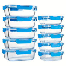 10pc Elegant Glass Meal Prep Containers Set – Airtight Lids, Microwave-to-Table, Stackable Design – BPA-Free, Leak-Proof Food Storage Containers