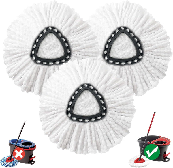 Mop Head Replacement, 3 Pack Spin Mop Refill Replace Head Compatible for Ocedar Easywring 1-Tank System Shell Star Creations