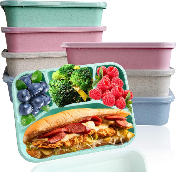 8 Pack Bento Box, Lunch Containers Wheat Straw Meal Prep Containers Reusable Shell Star Creations
