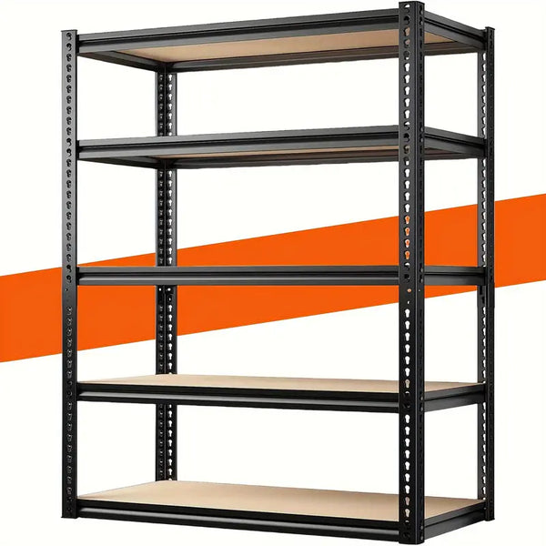Storage Shelving Unit, 5-Tier Adjustable, 2000 lbs Capacity, Heavy Duty Garage Shelves Metal Organizer Utility Rack, Black, 36" L x 12" W x 72" H