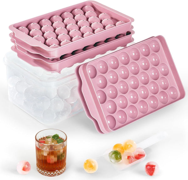 Ice Tray Set, Ice Ball Mold, Including Ice Cube Tray, Ice Scoop & Ice Bucket Shell Star Creations