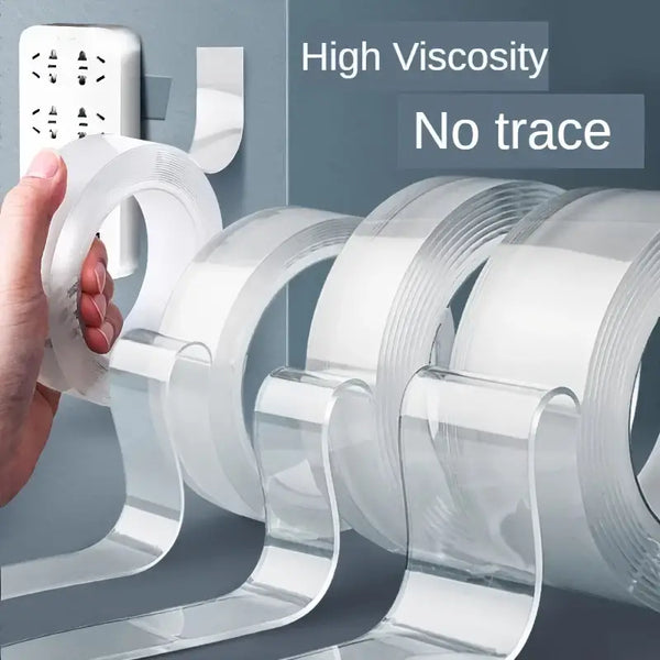3 PCS Heavy-Duty, Reusable, and Removable Silicone Double-Sided Tapes - Strong, Traceless, and Washable Mounting Strips