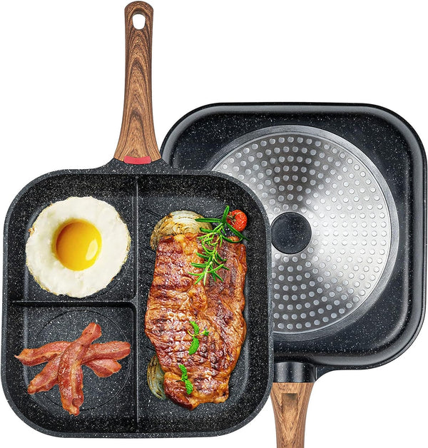 11 Inch 3-Section Breakfast Grill Pan Shell Star Creations