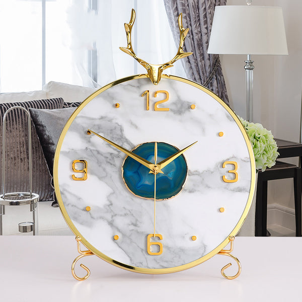 Modern Minimalist Living Room Desktop Decoration Ornaments Creative Agate Mute Clock Shell Star Creations