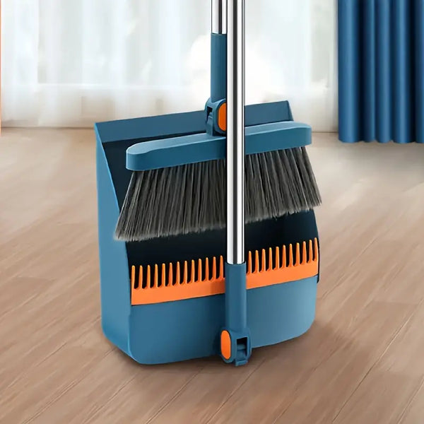 1 Set, Household Broom And Dustpan Set, Durable Sweeping Broom And Dustpan With Long Handle, Creative Dustpan With Comb Tooth BEST DAILY DEALS