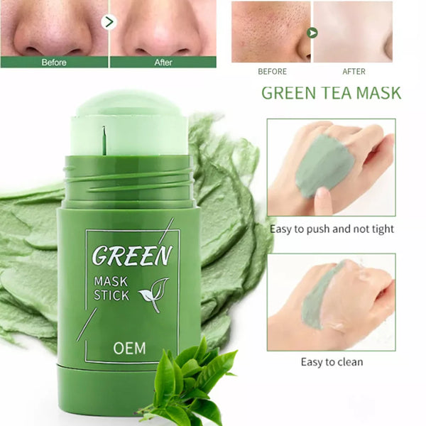 Green Tea Clay Cleansing Mask Stick Facial Deep Purifying Blackhead Acne Remover Shell Star Creations