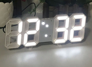 3D Digital LED Big Wall Desktop Alarm Clock Snooze 12/24 Hours Auto Brightness Shell Star Creations