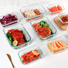 10pc Elegant Glass Meal Prep Containers Set – Airtight Lids, Microwave-to-Table, Stackable Design – BPA-Free, Leak-Proof Food Storage Containers