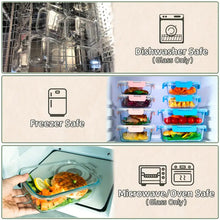 10pc Elegant Glass Meal Prep Containers Set – Airtight Lids, Microwave-to-Table, Stackable Design – BPA-Free, Leak-Proof Food Storage Containers