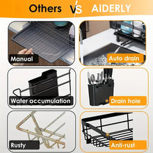 2-Layer Dish Drying Rack - Spacious Kitchen Counter Storage with Efficient Metal Bowl and Dish Drying