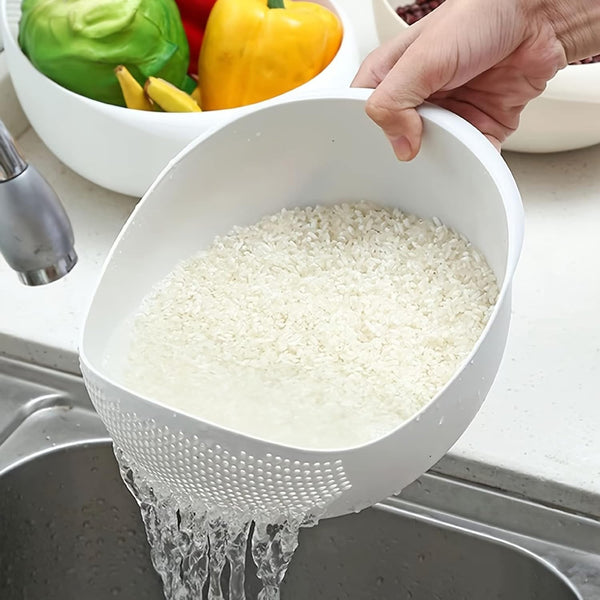 1 Piece Rice Wahing Basket, Multi-functional Kitchen Drainage Basket, Drain Water, Wash Rice, And More Shell Star Creations