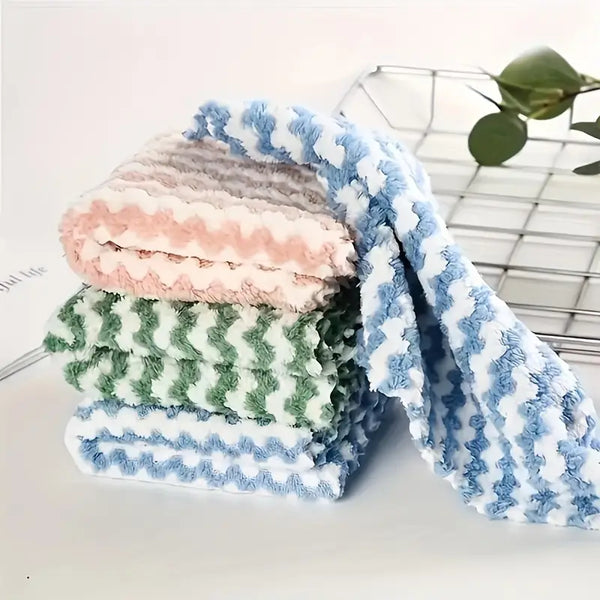 5-Pack Ultra-Soft, Fade-Resistant Microfiber Dish Cloths - Super Absorbent, Machine Washable, and Quick-Drying Towels for Kitchen
