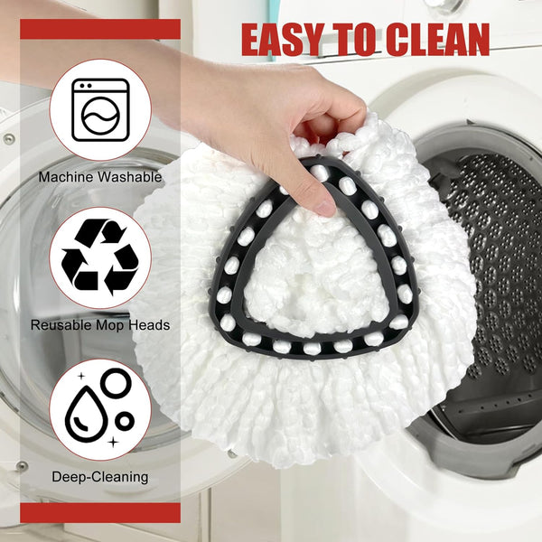 Mop Head Replacement, 3 Pack Spin Mop Refill Replace Head Compatible for Ocedar Easywring 1-Tank System Shell Star Creations
