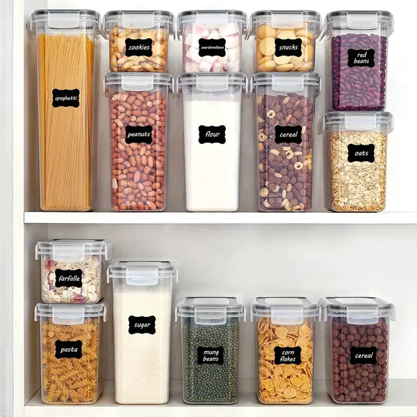 32pcs Airtight Food Storage Containers Set, BPA Free Plastic Kitchen and Pantry Organization Canisters with Lids
