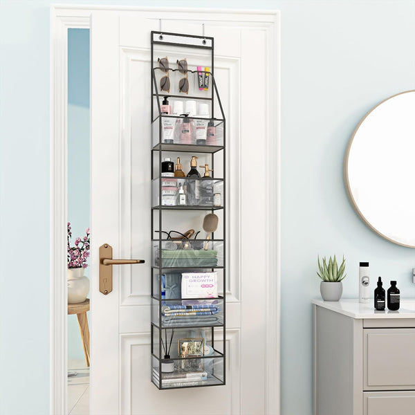 6-Shelf Over Door Hanging Pantry Organizer Hanging Storage with Clear Plastic Pockets Behind The Door Storage Organizer Shell Star Creations