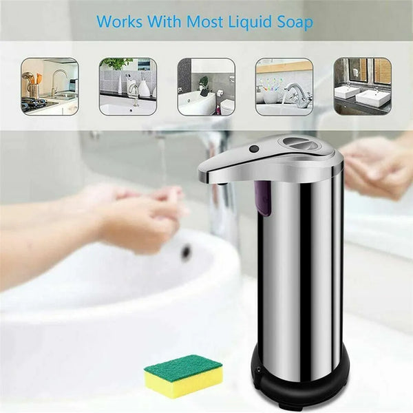 Stainless Steel Touchless Handsfree Automatic IR Sensor Soap Liquid Dispenser BEST DAILY DEALS
