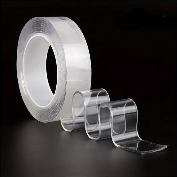 3 PCS Heavy-Duty, Reusable, and Removable Silicone Double-Sided Tapes - Strong, Traceless, and Washable Mounting Strips