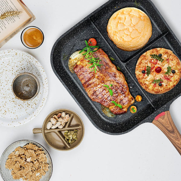 11 Inch 3-Section Breakfast Grill Pan Shell Star Creations
