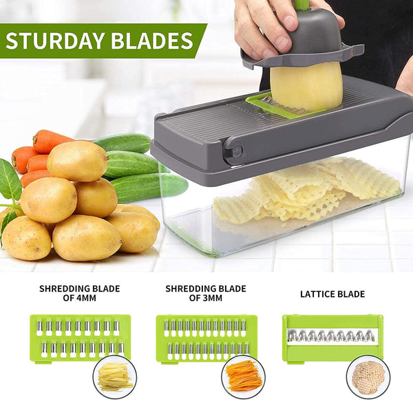 14- In - 1 Vegetable Fruit Chopper Cutter Food Onion Veggie Dicer Slicer Kitchen Shell Star Creations